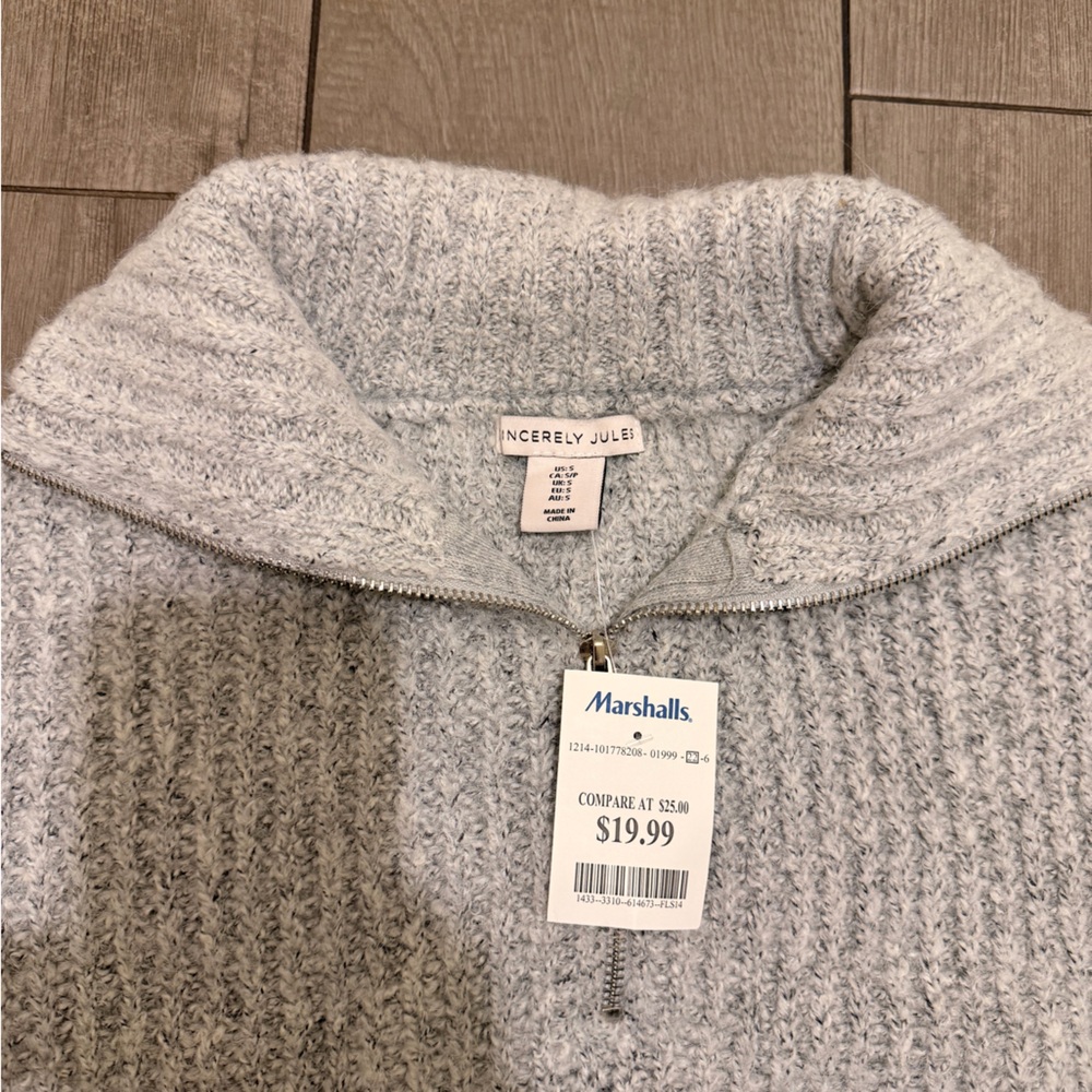 SINCERELY JULES Light Gray Cowl Neck Sweater - Picture 2 of 4